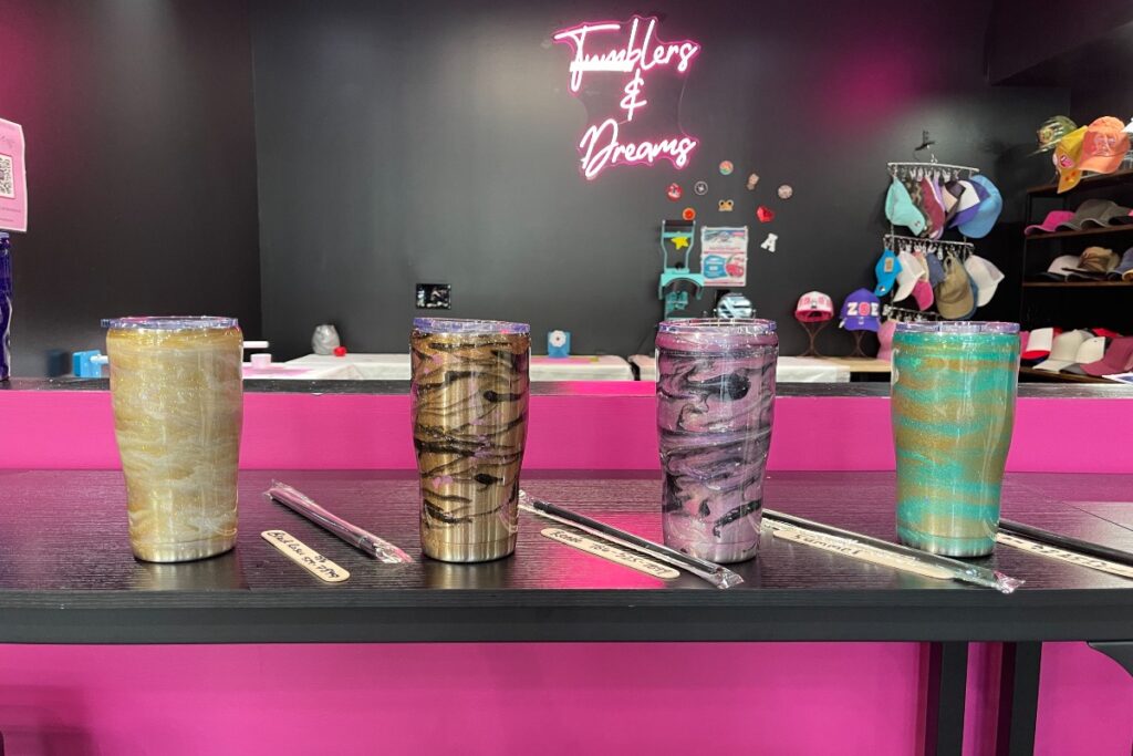 Design your custom tumblers and personalize with name or a logo